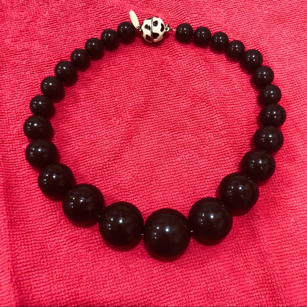 Talbots graduated ​dark brown/black beaded 18" necklace w/ magnetic clasp.